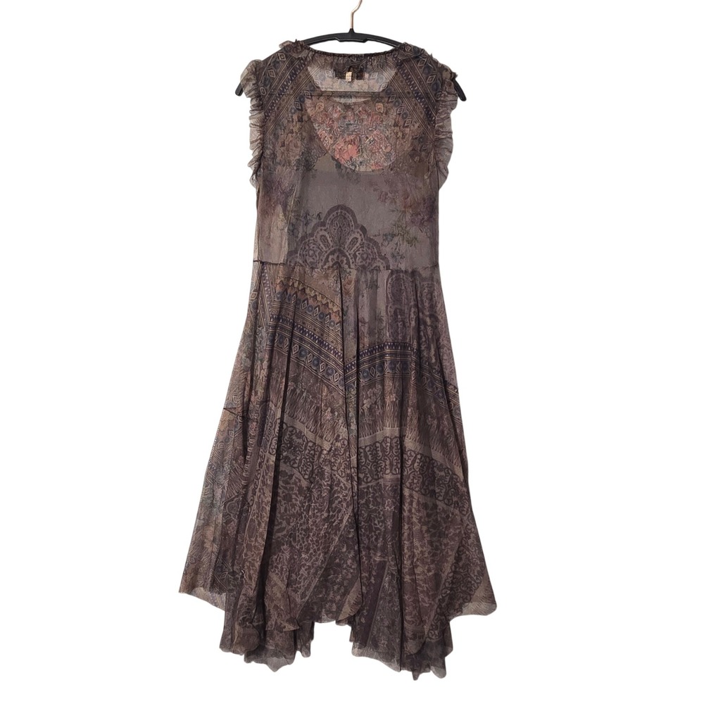 Johnny Was Biya Burnette Mesh Overlay Embroidered Dress Lined S Fairy Grunge - Picture 5 of 10